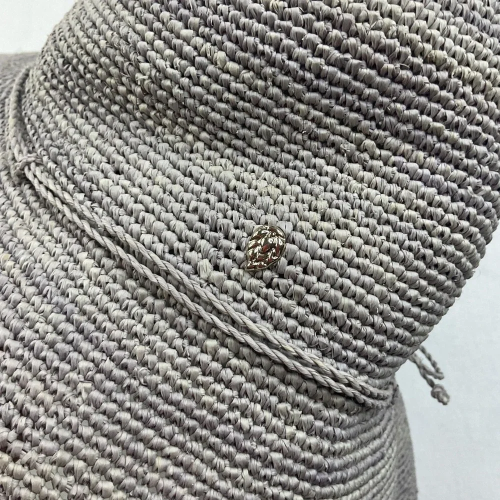 Helen Kaminski sun hat bucket Raffia Wide Brim Packable Adjustable Tie Logo